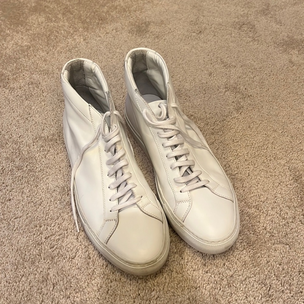 Common Projects Achilles Hightop White Sneakers Size 43